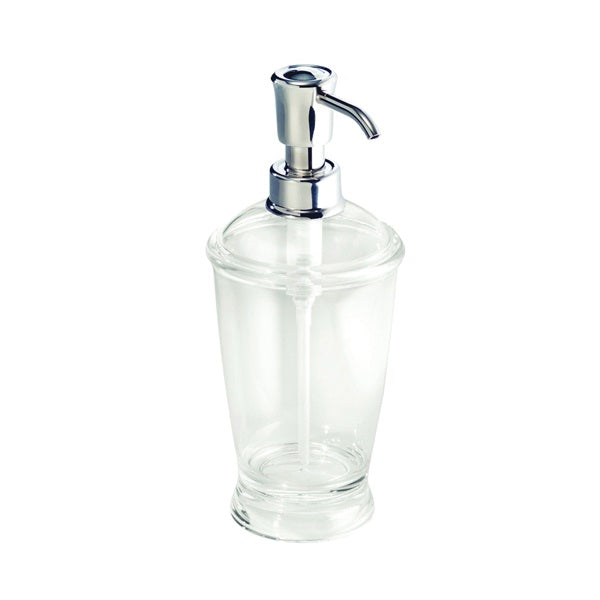 iDESIGN 45620 Soap Dispenser, 12 oz Capacity, Plastic, Clear, Chrome