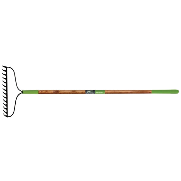 AMES 2825300 Bow Rake, 2-3/4 in L Head, 15-3/4 in W Head, 16 -Tine, Steel Tine, Steel Head, 57-1/2 in L Handle