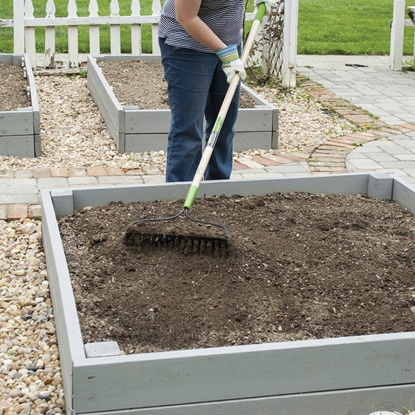 AMES 2825300 Bow Rake, 2-3/4 in L Head, 15-3/4 in W Head, 16 -Tine, Steel Tine, Steel Head, 57-1/2 in L Handle