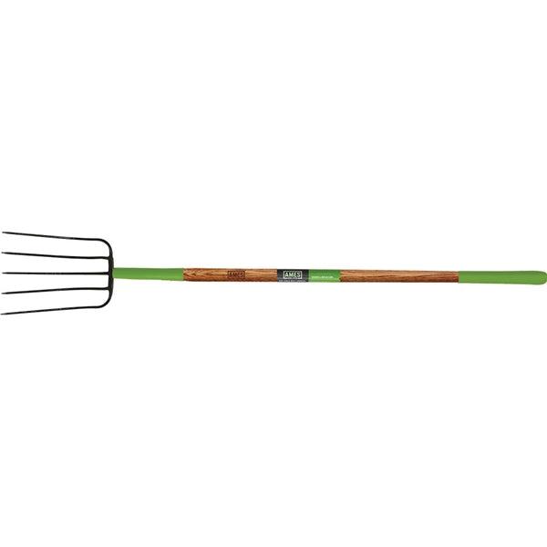 AMES 2826800 Manure Fork, Steel Tine, Wood Handle, 61 in L Handle