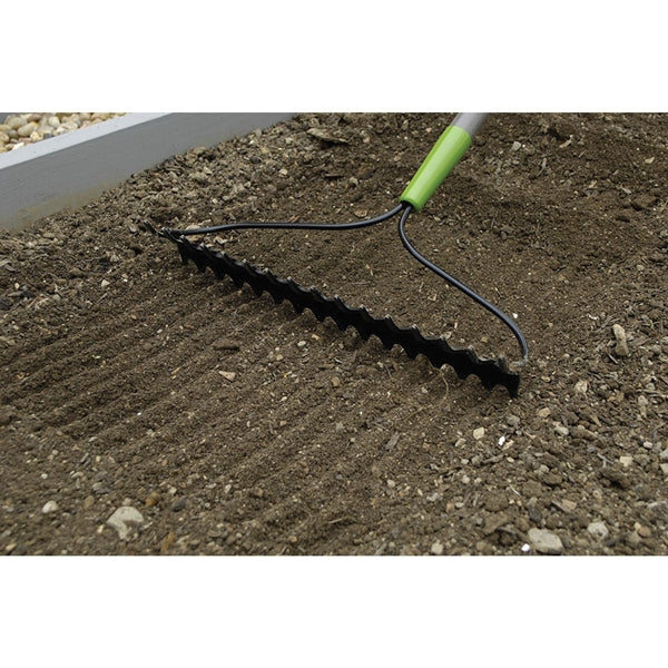 AMES 28252100 Bow Rake, 3-5/8 in L Head, 15-3/4 in W Head, 16 -Tine, Steel Tine, Steel Head, 57-1/2 in L Handle