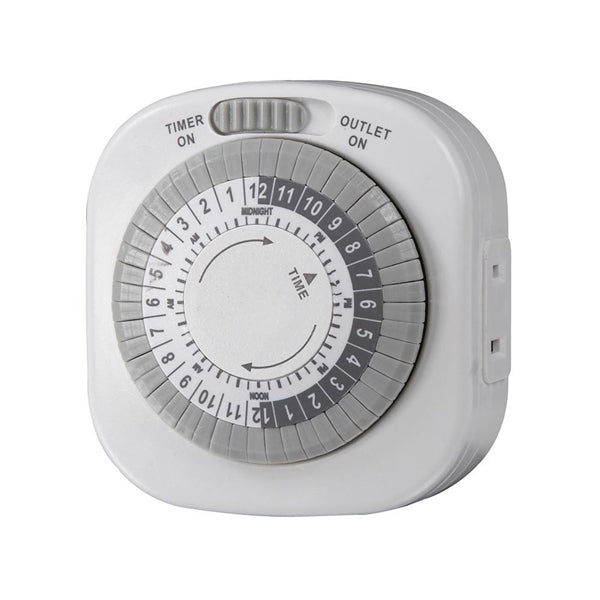 Westek TM01DHB Mechanical Timer, 15 A, 125 V, 1875 W, 1 -Outlet, 48 On/Off Cycles Per Day Cycle, White