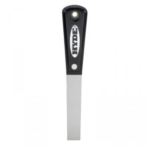 HYDE Black &amp; Silver 02005 Putty Knife, 3/4 in W Blade, HCS Blade, Nylon Handle, Tapered Handle, 7 in OAL