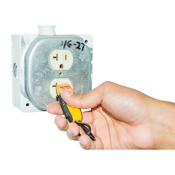 GB ET6102 Tester with Pocket Clip, 80 to 250 VAC/VDC, Neondicator Display, Functions: Voltage