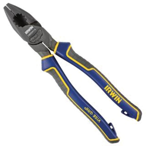 IRWIN 1902414 Lineman's Plier, 8-1/2 in OAL, Comfort-Grip Handle, 1-3/16 in W Jaw, 1-7/16 in L Jaw