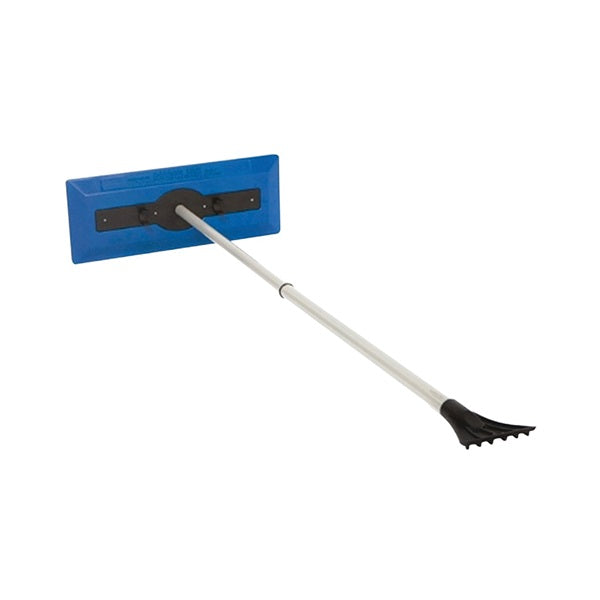 Snow Joe SJBLZD Snow Broom, 7 in W Blade, Polyethylene Blade, 18 in OAL, 30 to 49 in L Handle, Aluminum Handle