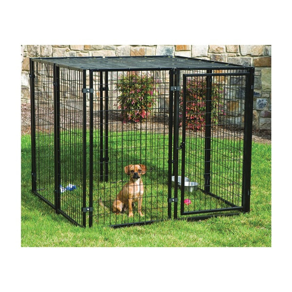 Stephens Pipe &amp; Steel RSHBK11-11799 Dog Kennel with Sunblock Top, 5 ft OAL, 5 ft OAW, 4 ft OAH, Powder-Coated