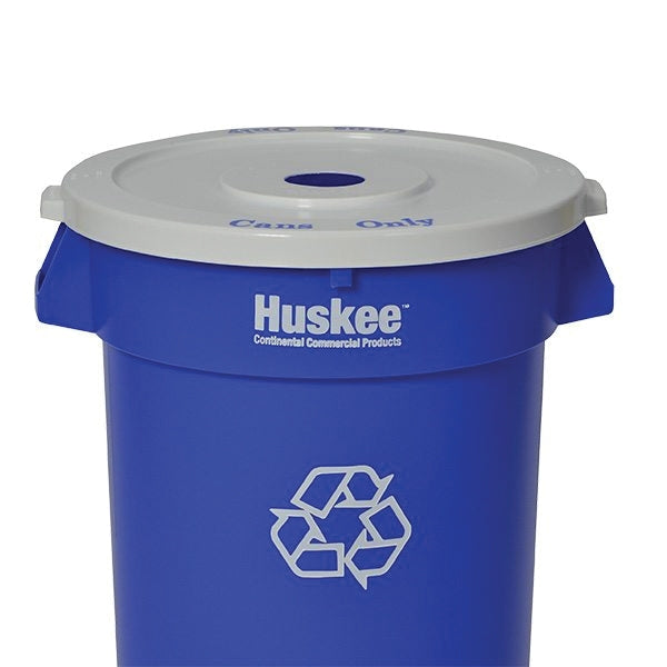 CONTINENTAL COMMERCIAL Huskee 3200-1 Recycling Receptacle, 32 gal Capacity, Plastic, Blue
