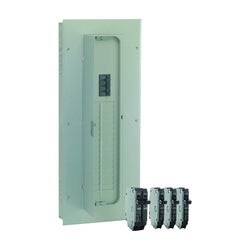 GE TM3220CCUB2K Load Center, 2 -Pole, 200 A, 32 -Space, 40 -Circuit, Main Breaker, NEMA 1 Enclosure, Gray