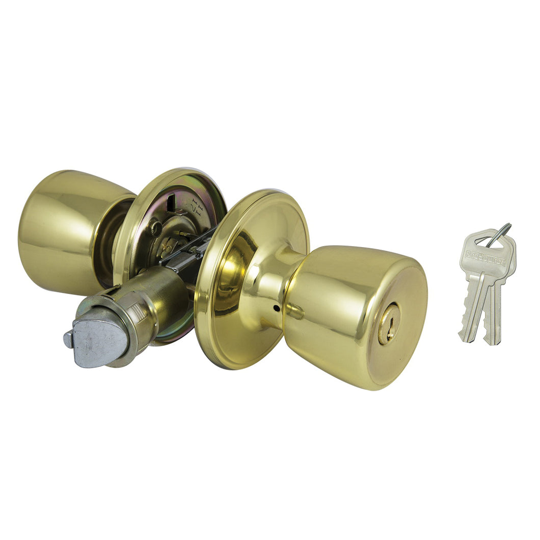 Prosource Mobile Home Entry Lockset, Polished Brass