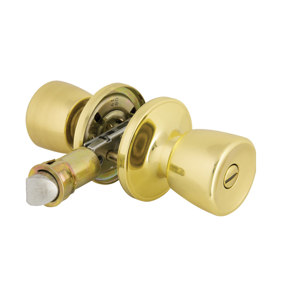 Prosource Mobile Home Privacy Lockset, Polished Brass