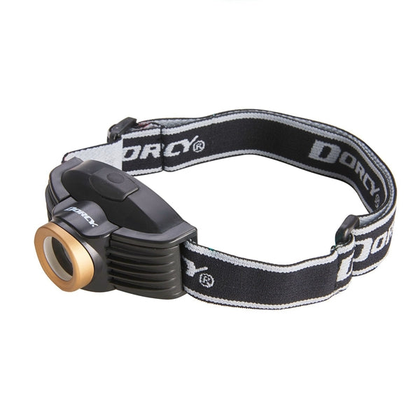 Dorcy 41-2097 Headlight, AAA Battery, LED Lamp, 214 Lumens, 142 m Beam Distance, 4 hr 15 min Run Time, Black