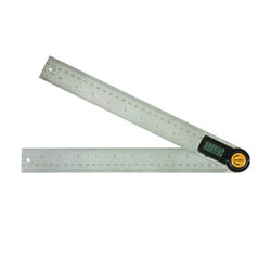 Johnson 1888-1100 Angle Locator and Ruler, Functions: Metric, SAE, 0 to 360 deg, Digital, LCD Display, Stainless Steel