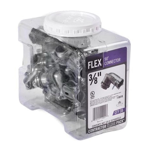 Halex 11001B Flex Connector, 3/8 in, Zinc