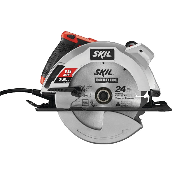 SKIL 5280-01 Circular Saw, 15 A, 7-1/4 in Dia Blade, 5/8 in Arbor, 1.93 in at 45 deg, 2.43 in at 90 deg D Cutting