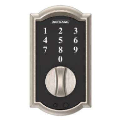 Schlage BE375 CAM 619 Deadbolt, 2 Grade, Satin Nickel, 2-3/8 x 2-3/4 in Backset, 1-3/8 to 1-3/4 in Thick Door