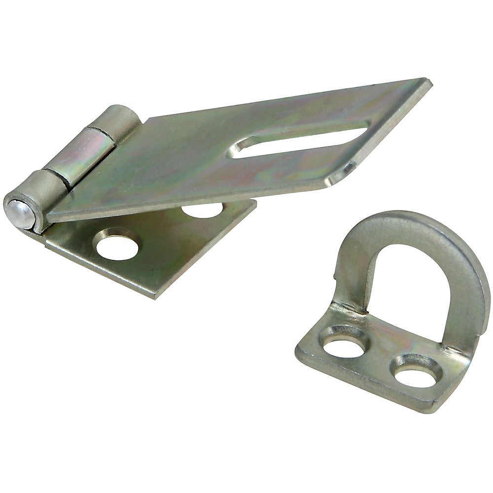 National Hardware V30 Series N102-020 Safety Hasp, 1-3/4 in L, 3/4 in W, Steel, Zinc, 0.34 in Dia Shackle