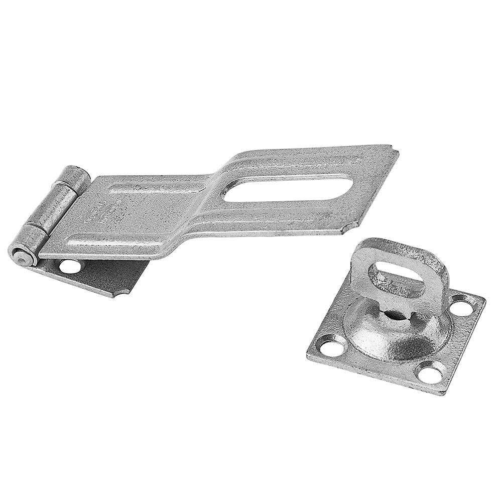 National Hardware V32 Series N103-069 Safety Hasp, 4-1/2 in L, 1-1/2 in W, Galvanized Steel, 0.41 in Dia Shackle