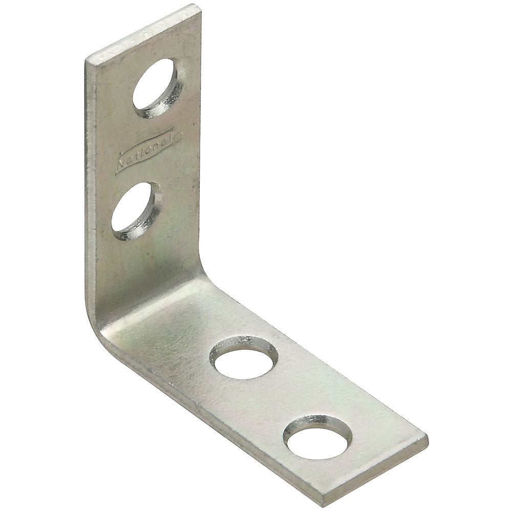 National Hardware V115 Series N113-134 Corner Brace, 1-1/2 in L, 5/8 in W, 1-1/2 in H, Steel, Zinc, 0.08 Thick Material