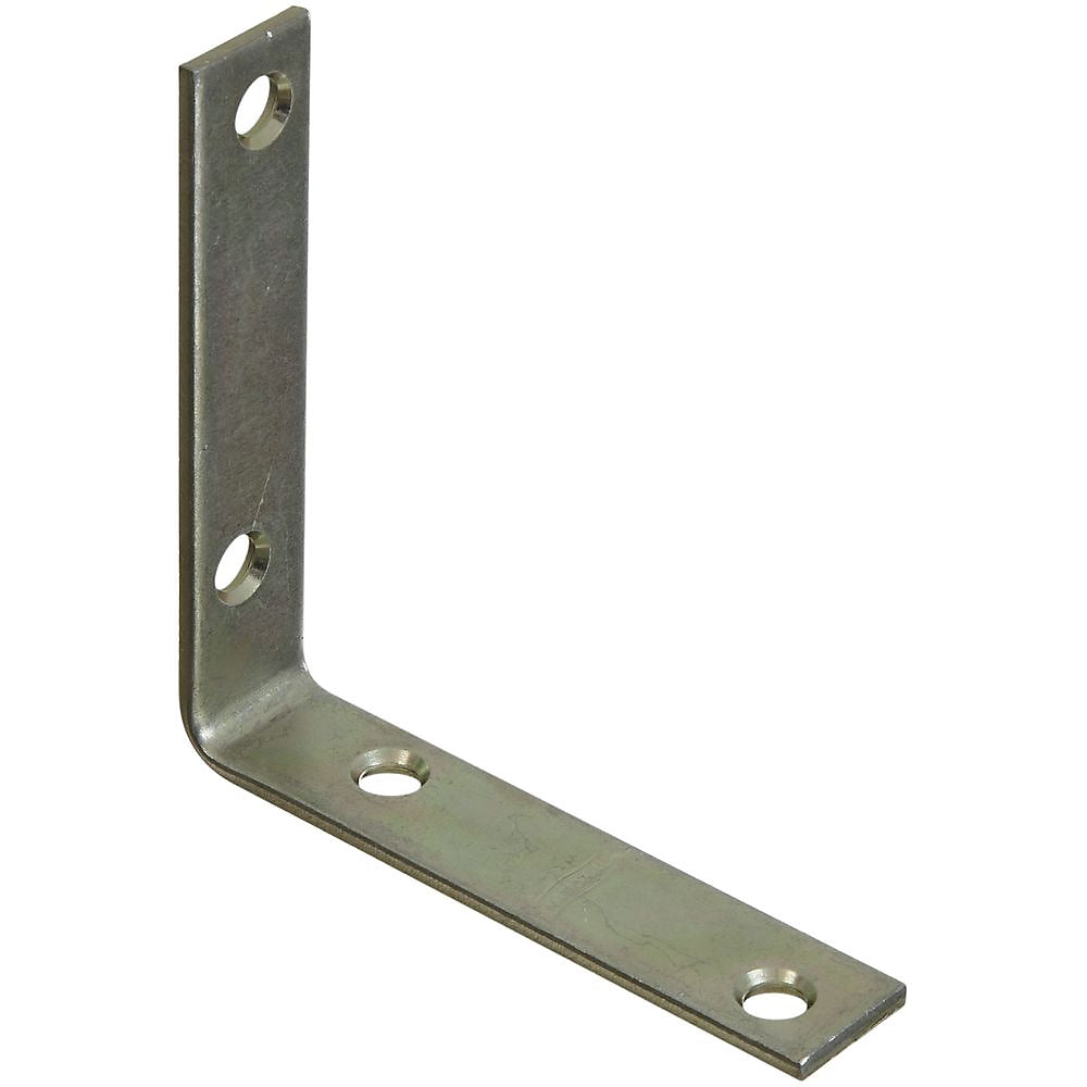 National Hardware V115 Series N113-399 Corner Brace, 3-1/2 in L, 3/4 in W, 3-1/2 in H, Steel, Zinc, 0.12 Thick Material