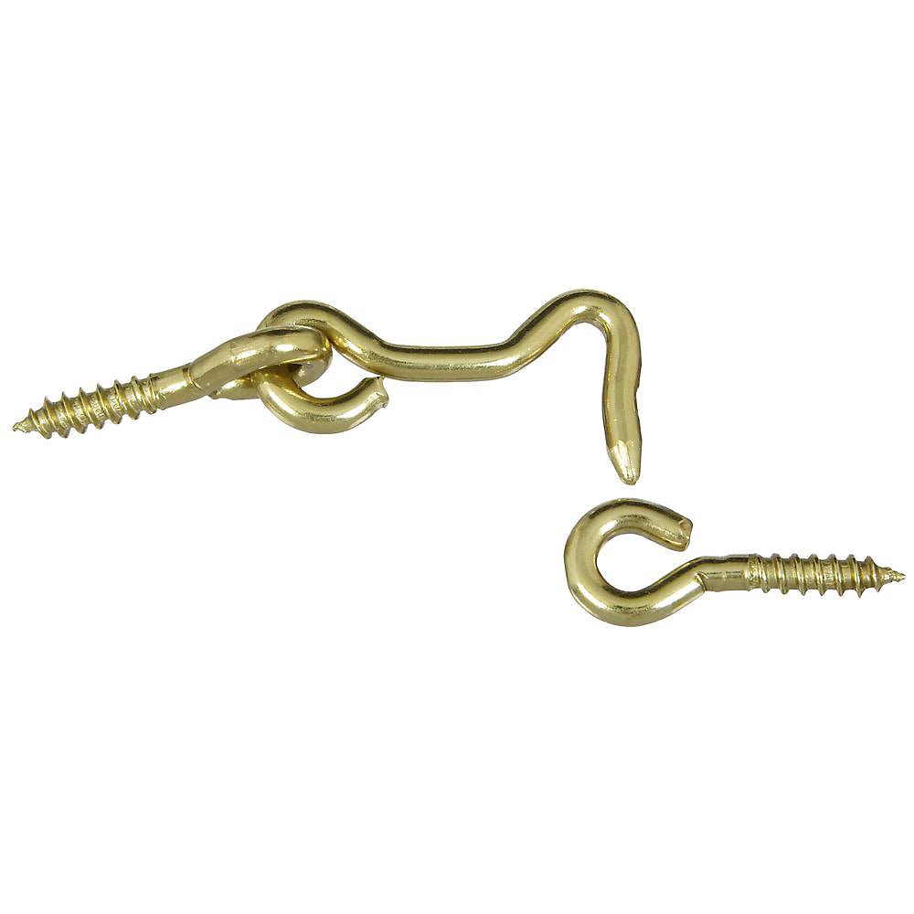 National Hardware V2001 Series N118-083 Hook and Eye, Solid Brass, Solid Brass