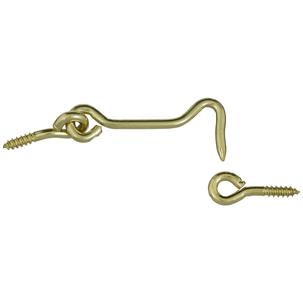 National Hardware V2001 Series N118-133 Hook and Eye, Solid Brass, Solid Brass