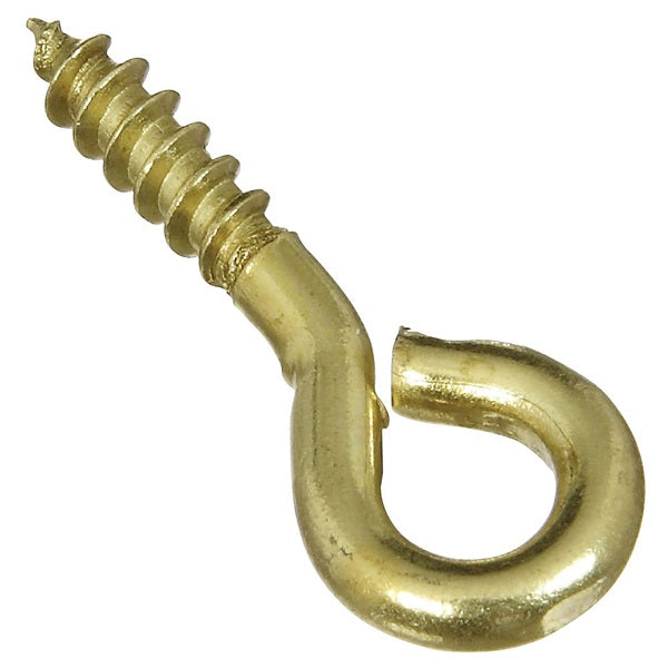 National Hardware N118-711 Screw Eye, #212, 0.105 in Dia Wire, 0.44 in L Thread, 15/16 in OAL, Brass