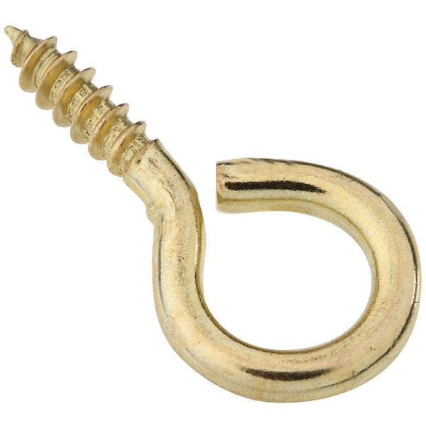 National Hardware N119-289 Screw Eye, #10, 3/16 in L Thread, 1-3/8 in OAL, Brass
