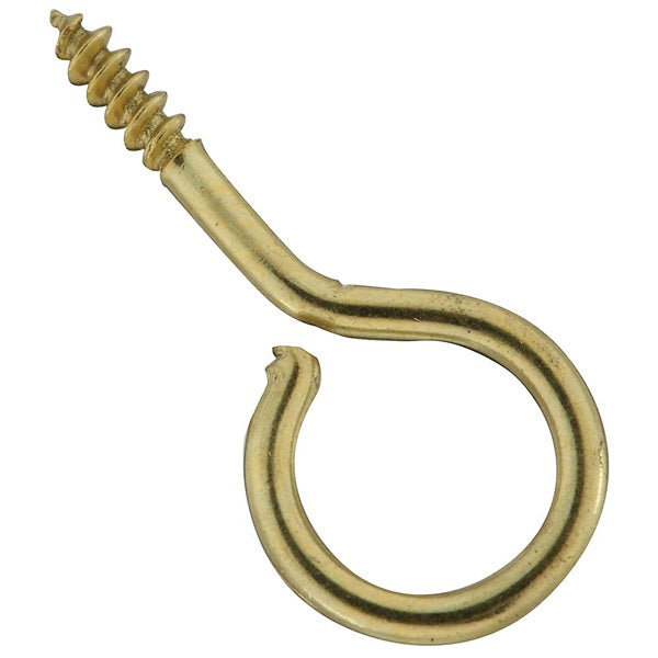 National Hardware N119-321 Screw Eye, #14, 0.31 in L Thread, 1-1/16 in OAL, Brass