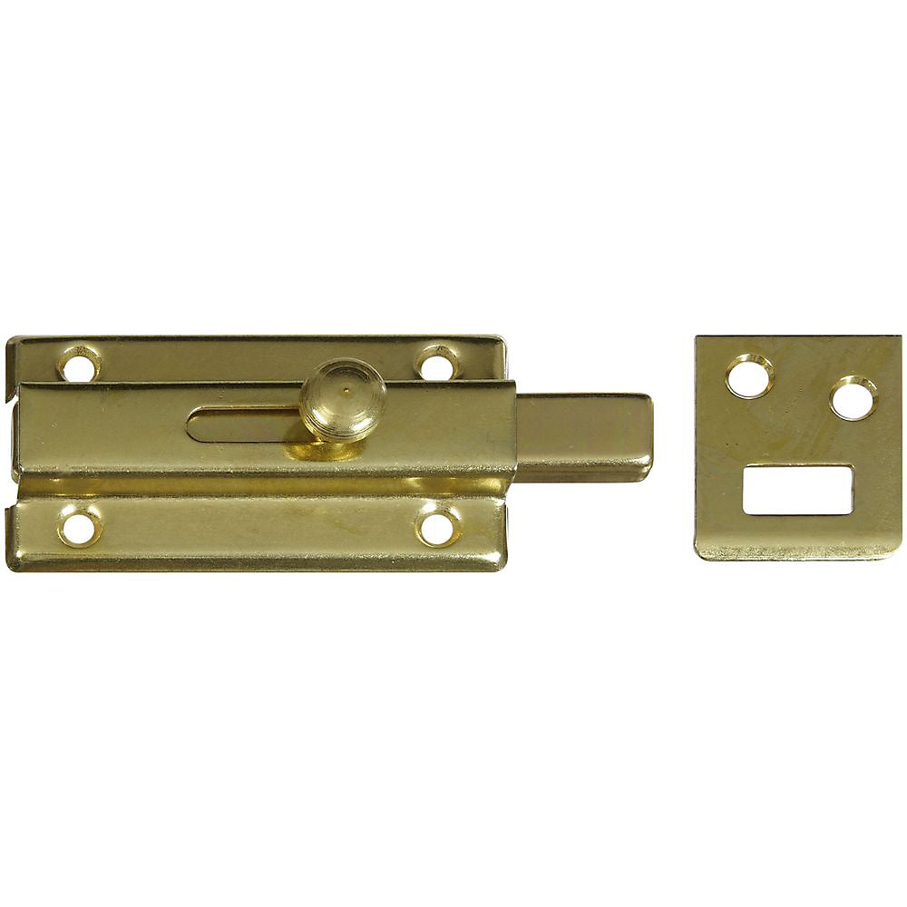 National Hardware V860 Series N152-850 Slide Bolt, Steel, Brass
