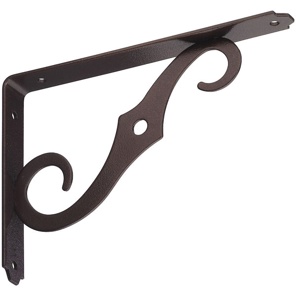 National Hardware 152BC N229-435 Shelf Bracket, 80 lb, 8 in L, 0.94 in H, Steel, Antique Bronze