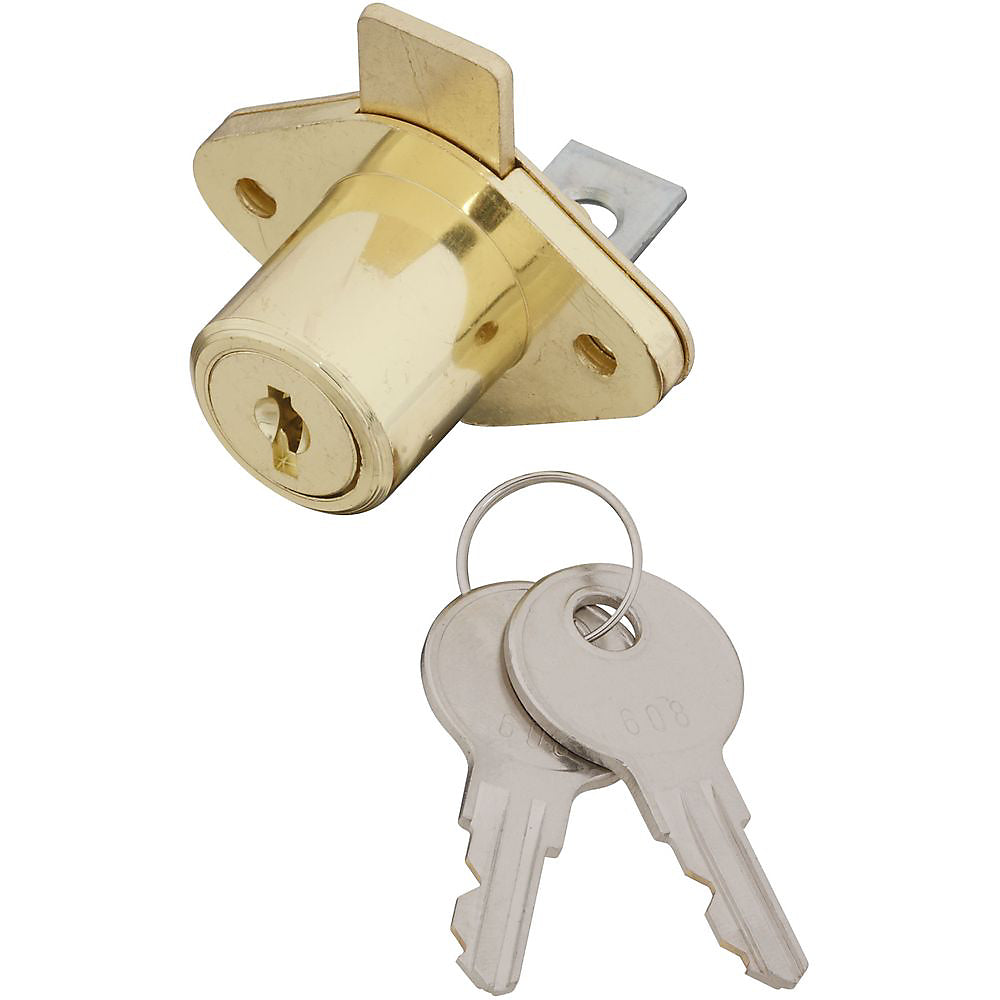 National Hardware VKA826 Series N185-298 Drawer Lock, Keyed Lock, Steel/Zinc, Brass