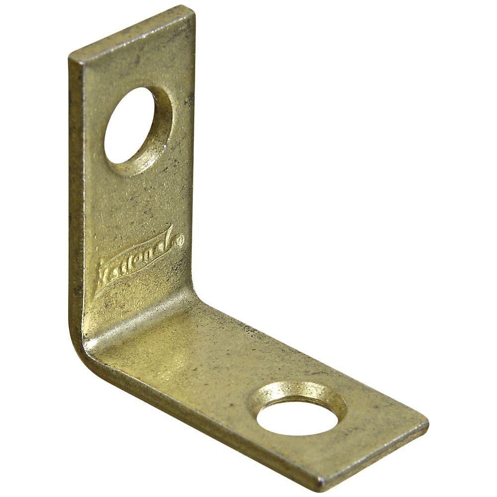 National Hardware V115 Series N190-819 Corner Brace, 1 in L, 1/2 in W, 1 in H, Steel, Brass, 0.07 Thick Material