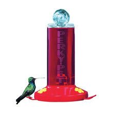 Load image into Gallery viewer, Perky-Pet 217 Bird Feeder, Window-Mount, 8 oz, 3-Port/Perch, Acrylic/Plastic, Clear/Red, 8.4 in H
