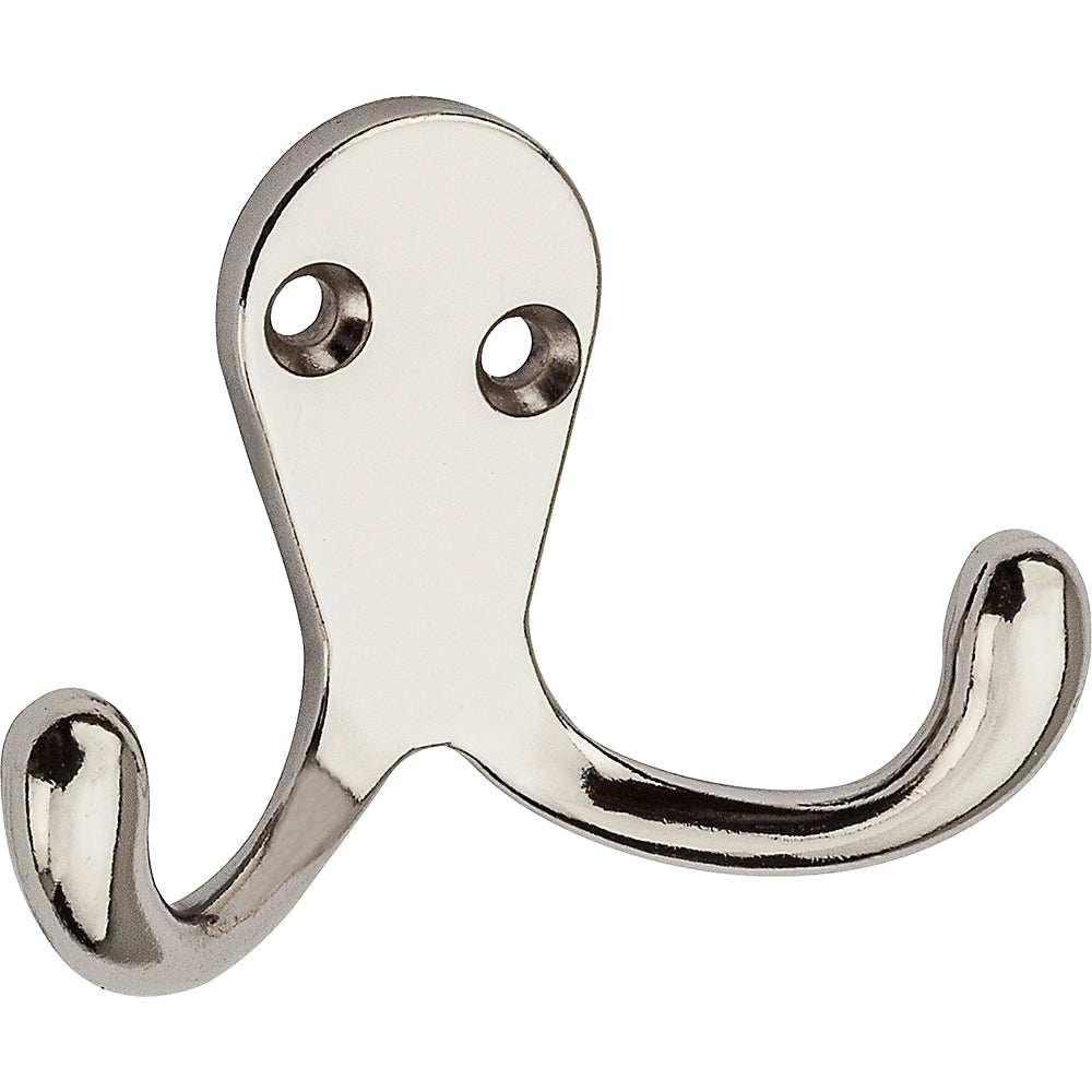 National Hardware V163 N199-232 Cloth Hook, 35 lb, 2-Hook, Zinc, Nickel