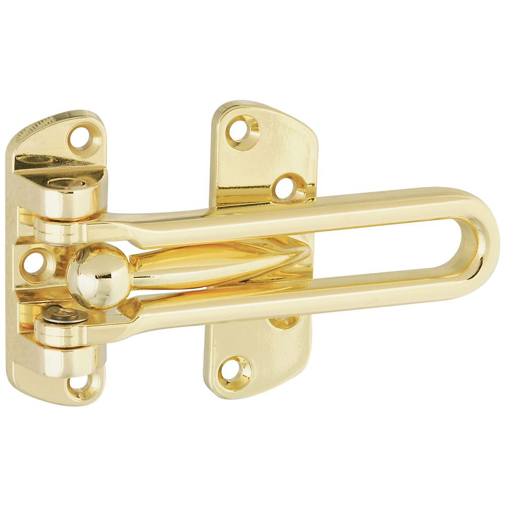 National Hardware V804 Series N199-679 Door Security Guard, 4-1/8 in L, 2-1/2 in W, 0.81 in H, Brass