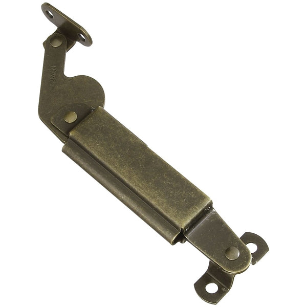 National Hardware N208-660 Spring Lid Support, Steel, Antique Brass, 5-1/2 in L, 65 deg Opening