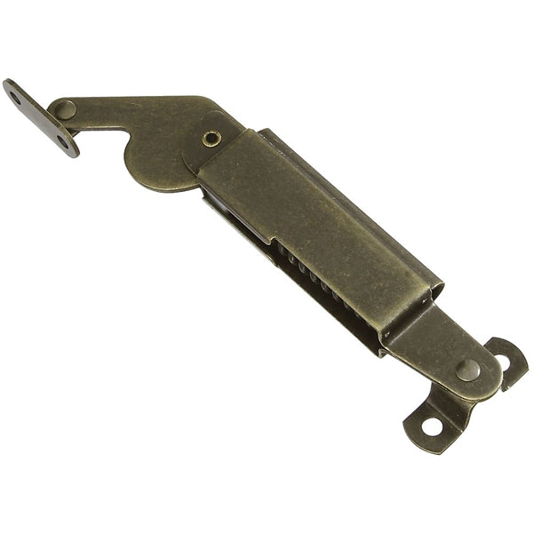 National Hardware N208-678 Spring Lid Support, Steel, Antique Brass, 5-1/2 in L, 65 deg Opening