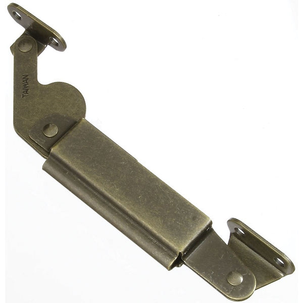 National Hardware N208-686 Spring Lid Support, Steel, Antique Brass, 5-1/2 in L, 65 deg Opening