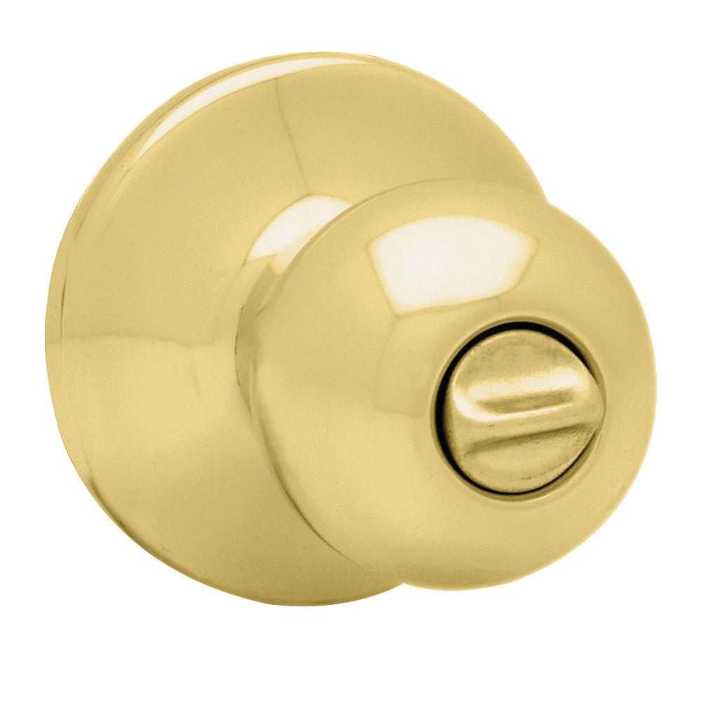 Kwikset 300P3CP Privacy Door Knob, Polished Brass