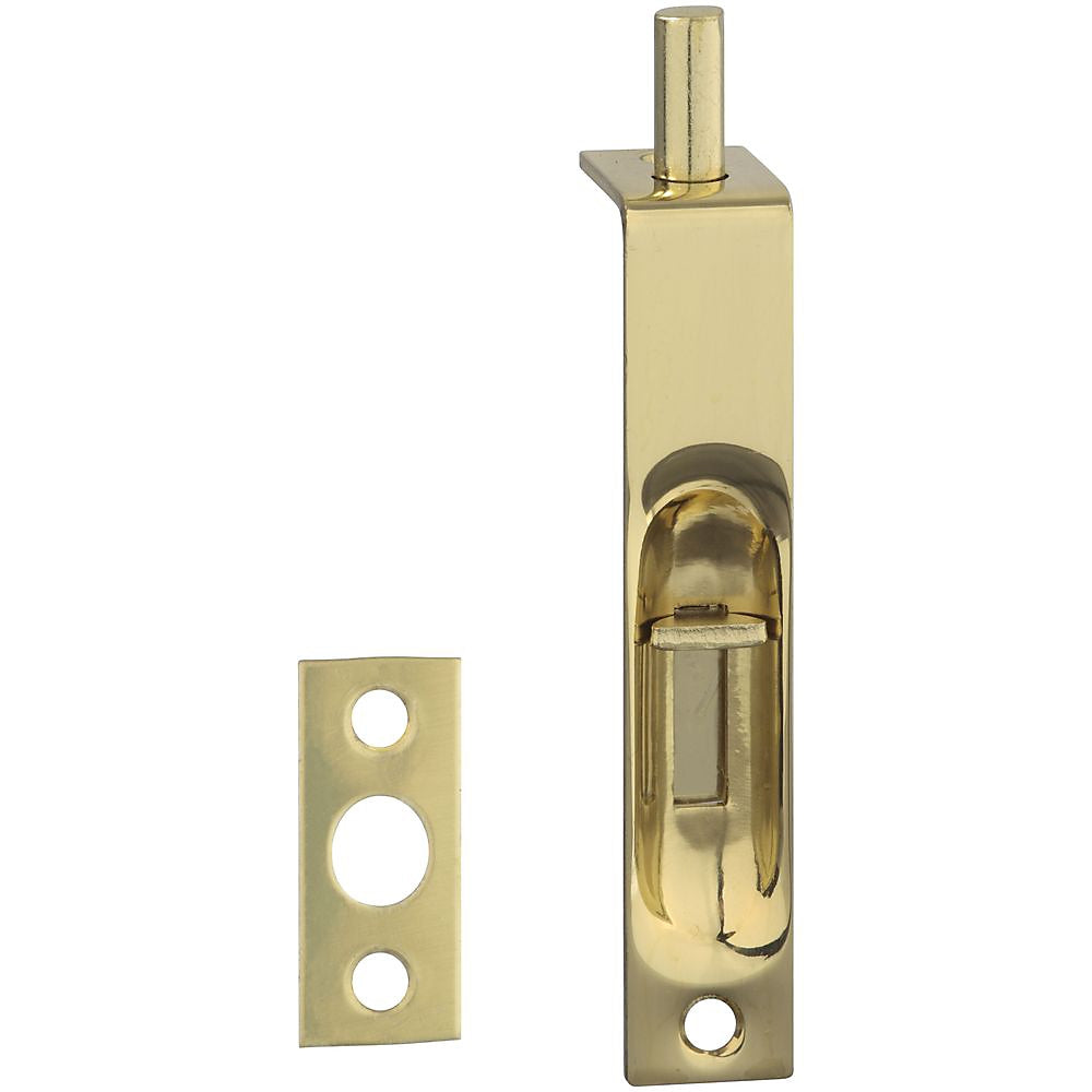 National Hardware V1920 Series N215-996 Flush Bolt, 4 in L Bolt, Solid Brass, Solid Brass