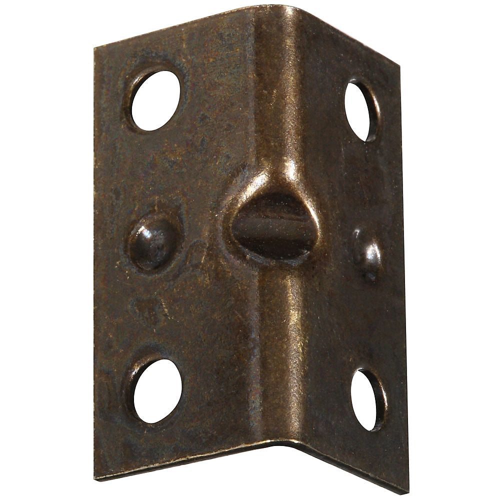 National Hardware V113 Series N226-282 Corner Brace, 1-1/2 in L, 3/4 in W, 3/4 in H, Steel, Antique Brass