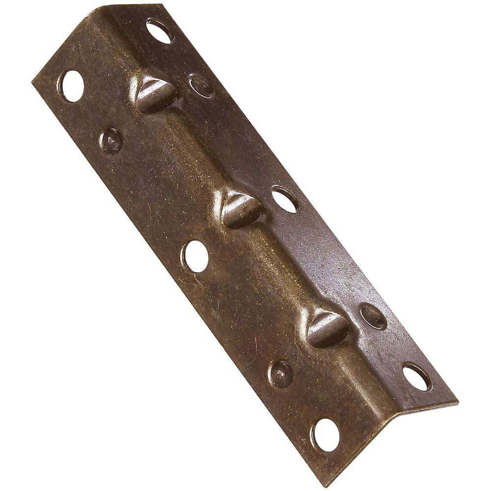 National Hardware V113 Series N226-308 Corner Brace, 3-1/2 in L, 3/4 in W, 3/4 in H, Steel, Antique Brass