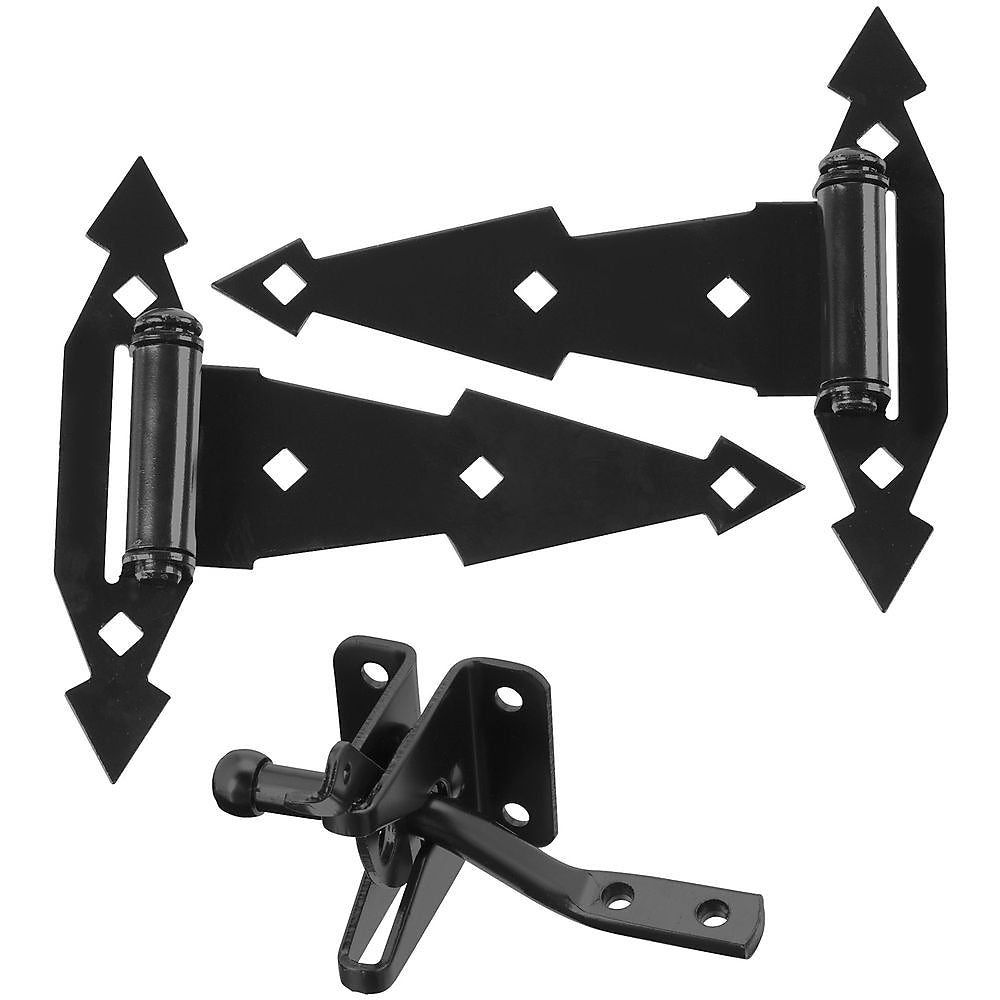 National Hardware DPV845 Series N243-899 Self-Latch Gate Kit, Steel, Black, 1-Piece