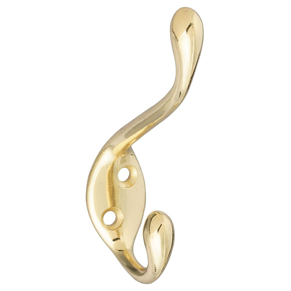 National Hardware V167 N248-245 Garment Hook, 35 lb, Zinc, Brass