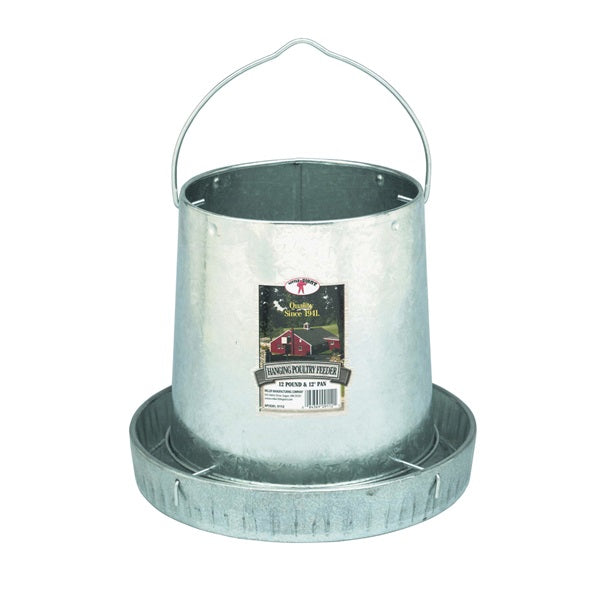 Little Giant 9112 Poultry Feeder, 12 lb Capacity, Rolled Edge, Galvanized Steel