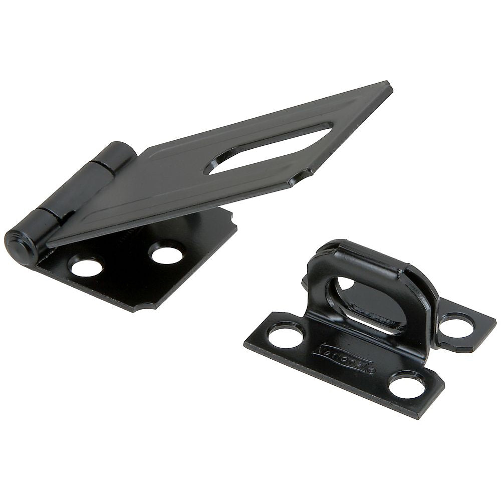 National Hardware V30 Series N305-953 Safety Hasp, 3-1/4 in L, 1-1/2 in W, Steel, 0.44 in Dia Shackle, Non-Swivel Staple