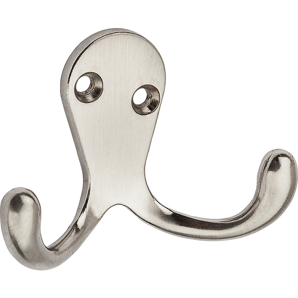 National Hardware V163 N325-522 Cloth Hook, 35 lb, 2-Hook, Zinc, Satin Nickel