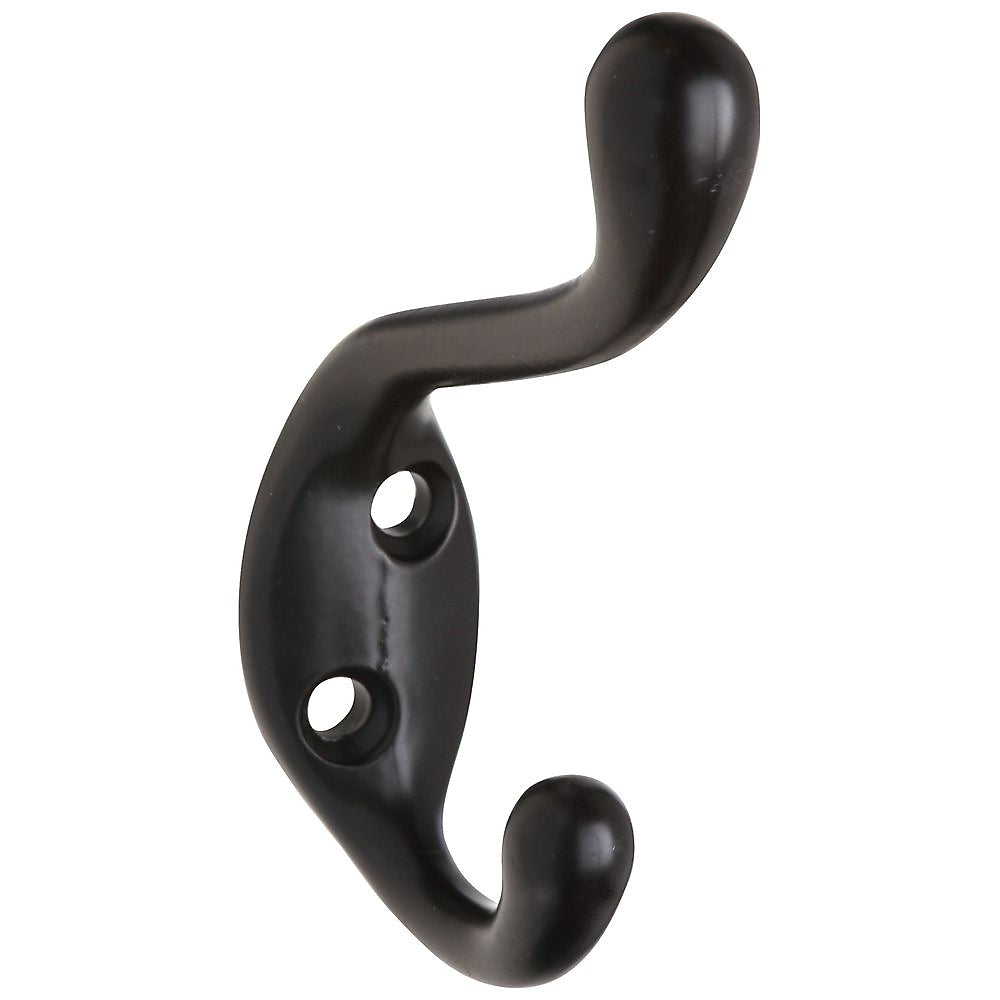 National Hardware V166 N330-886 Coat and Hat Hook, 75 lb, Zinc, Oil-Rubbed Bronze