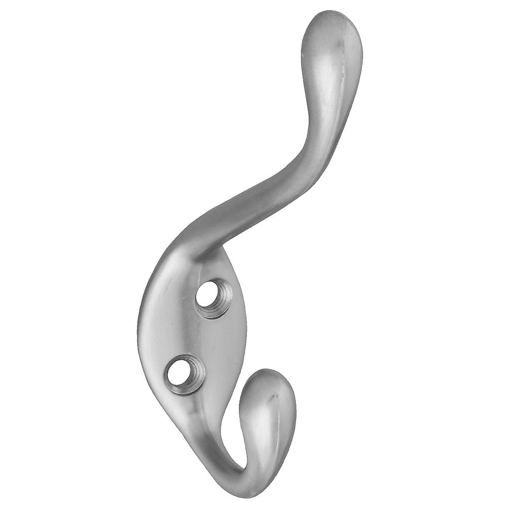 National Hardware V167 N331-082 Garment Hook, 35 lb, Zinc, Satin Nickel